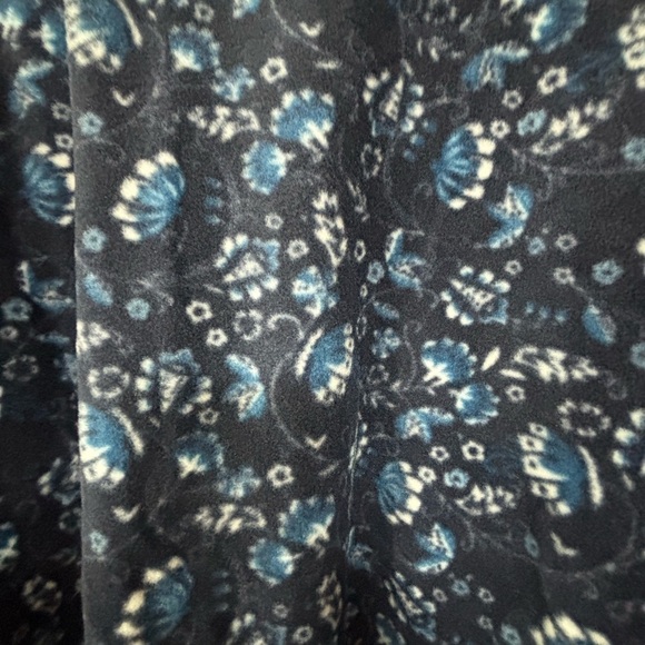 Le Moda Navy Blue Button Up Fleece Poncho - Picture 5 of 5